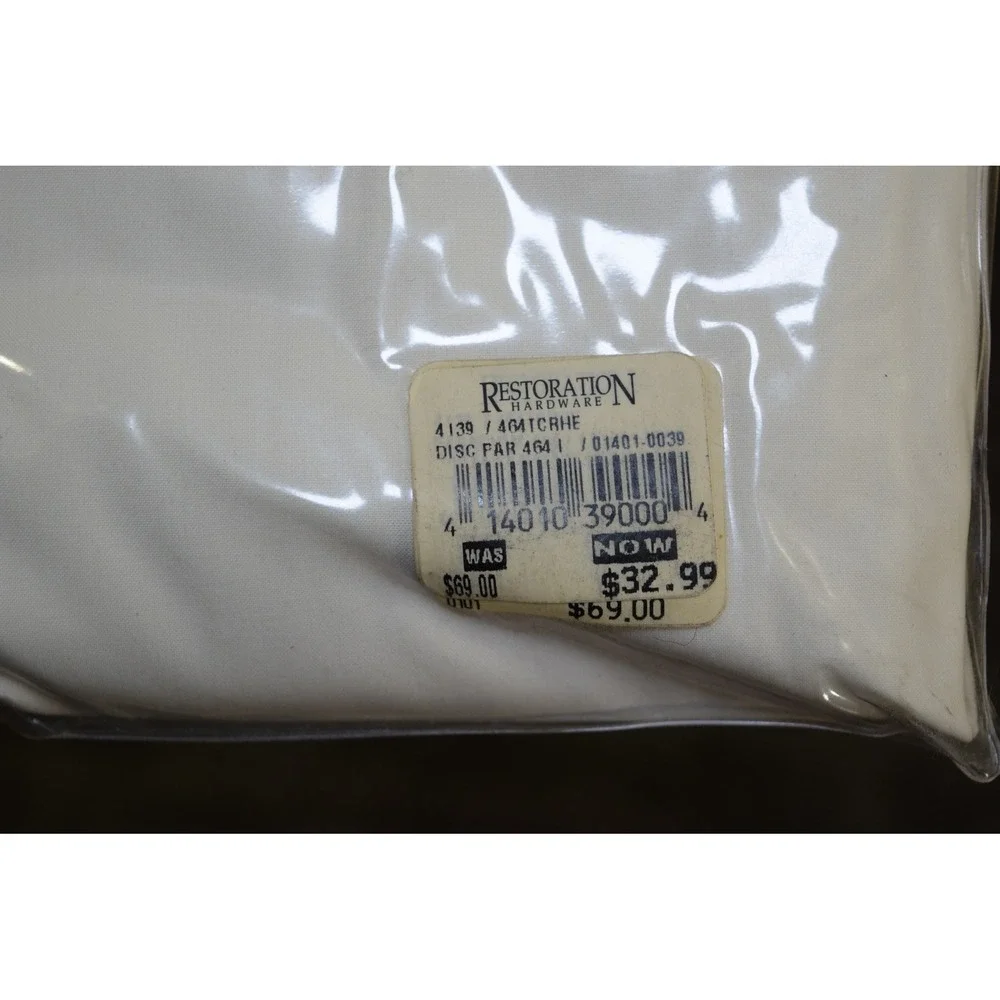 Restoration Hardware Paradigm 464 Euro Sham Egyptian Cotton Percale Ivory Italy